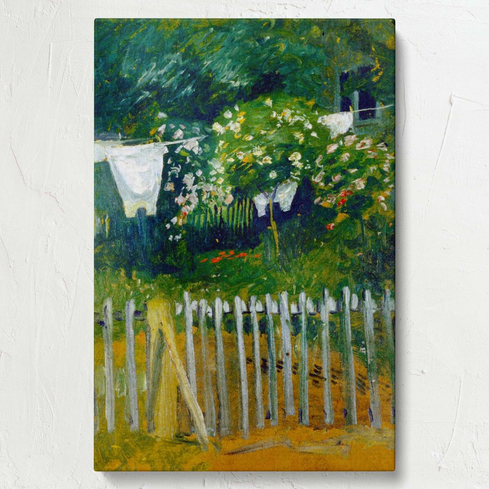 Laundry in the Garden - Vibrant Greenery and Fresh Linen By August Macke canvas wall art - Image 7