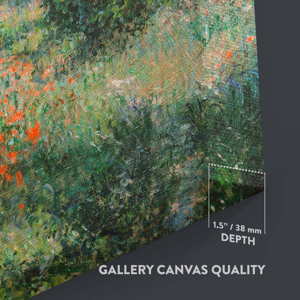 View of VŽtheuil - Wildflowers & Sky Impressionist Landscape By Claude Monet canvas wall art - Image 3