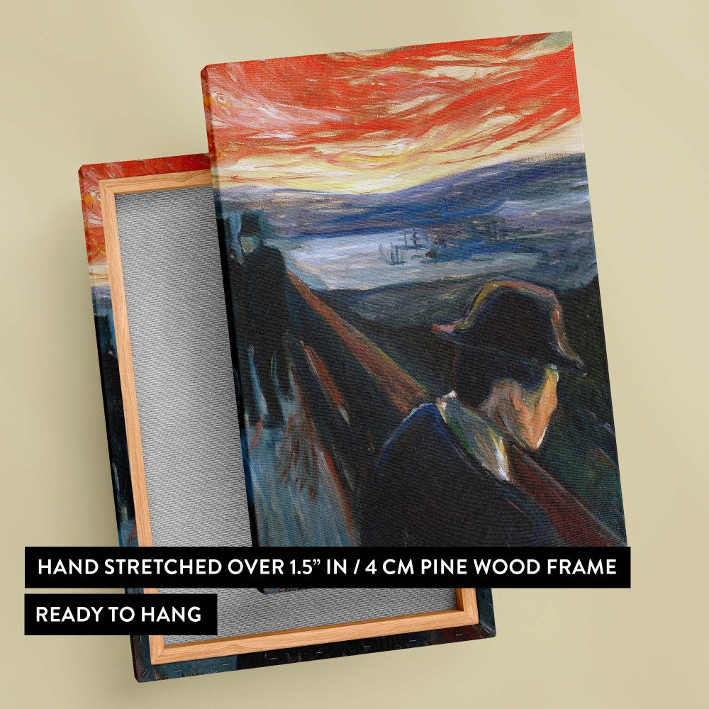 Sick Mood at Sunset - Expressionist Despair at Dusk By Edvard Munch canvas wall art - Image 6
