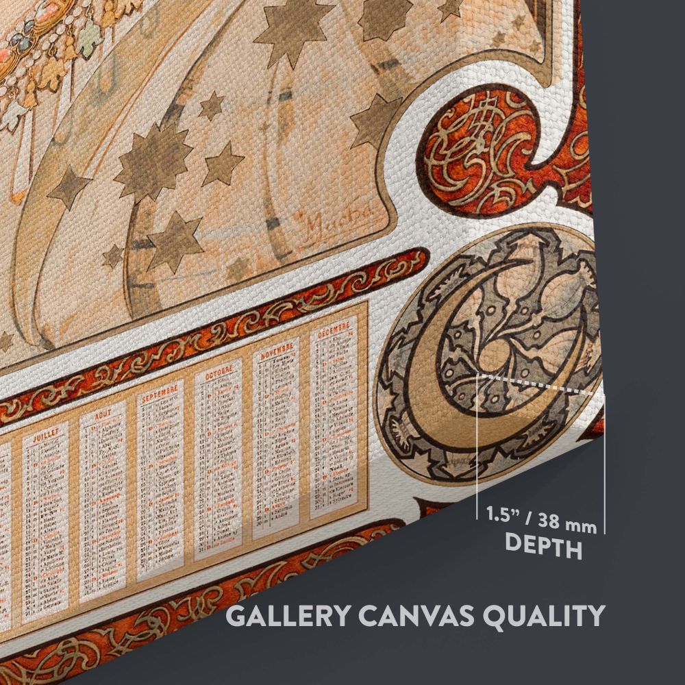Zodiaque - Celestial Goddess Art Nouveau Zodiac By Alphonse Mucha canvas wall art - Image 3