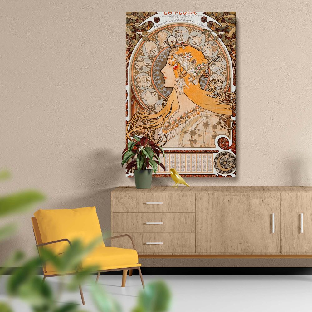 Zodiaque - Celestial Goddess Art Nouveau Zodiac By Alphonse Mucha canvas wall art - Image 5