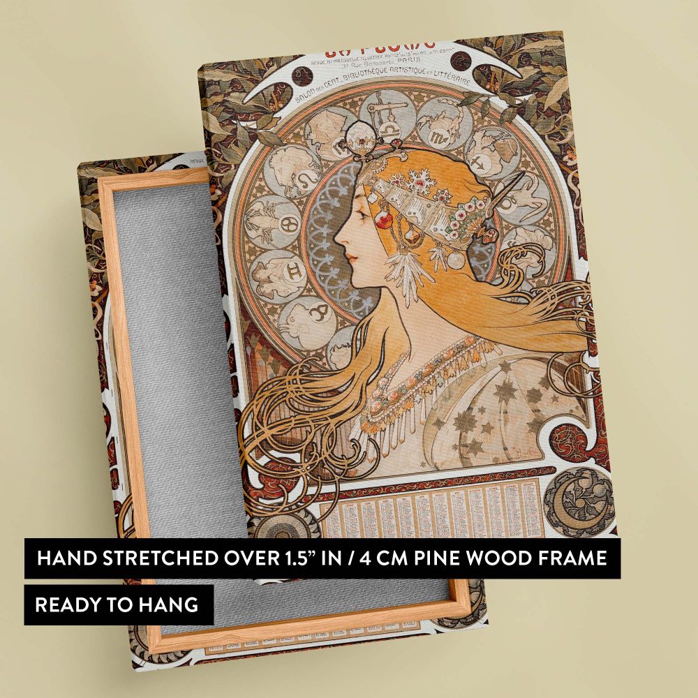 Zodiaque - Celestial Goddess Art Nouveau Zodiac By Alphonse Mucha canvas wall art - Image 6