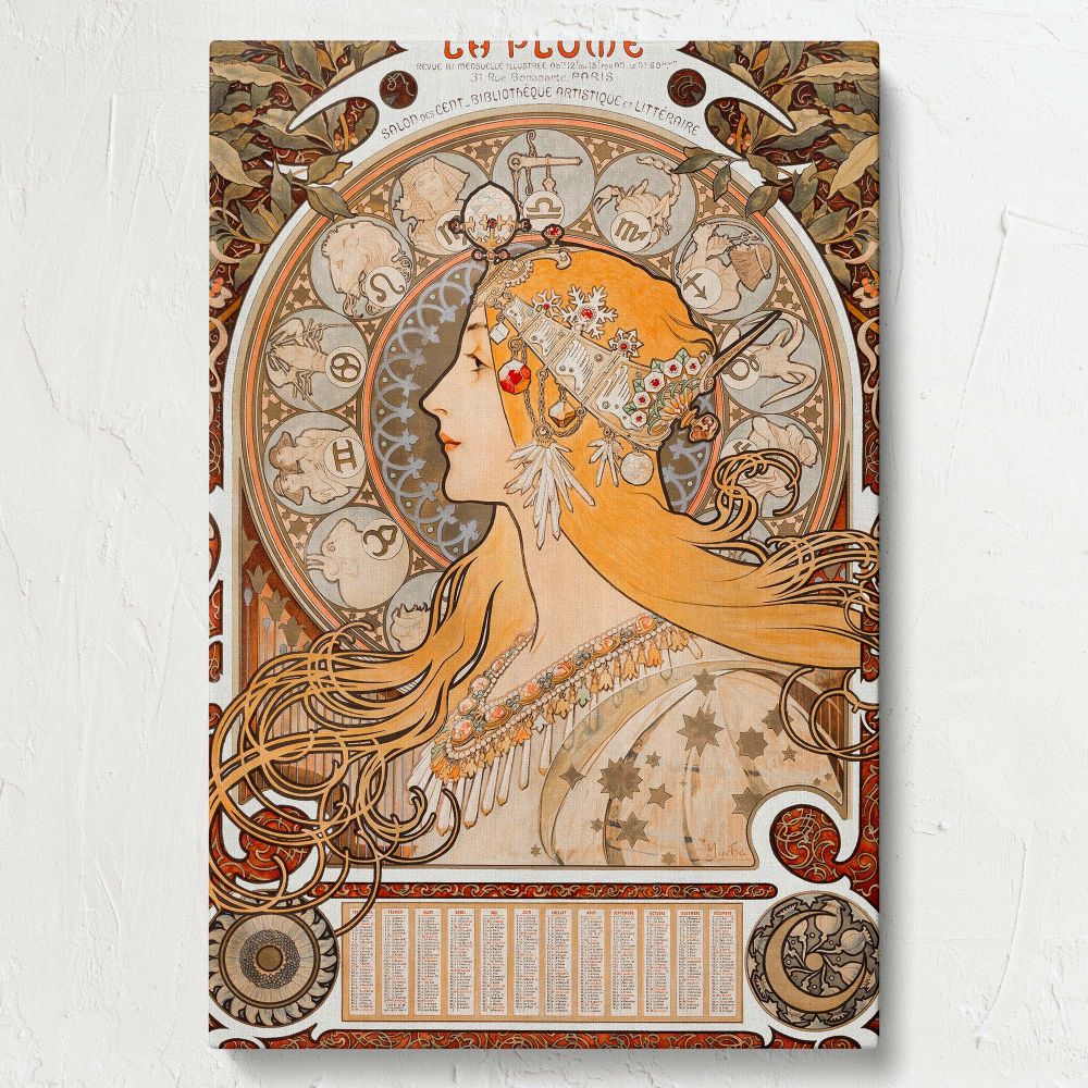 Zodiaque - Celestial Goddess Art Nouveau Zodiac By Alphonse Mucha canvas wall art - Image 7