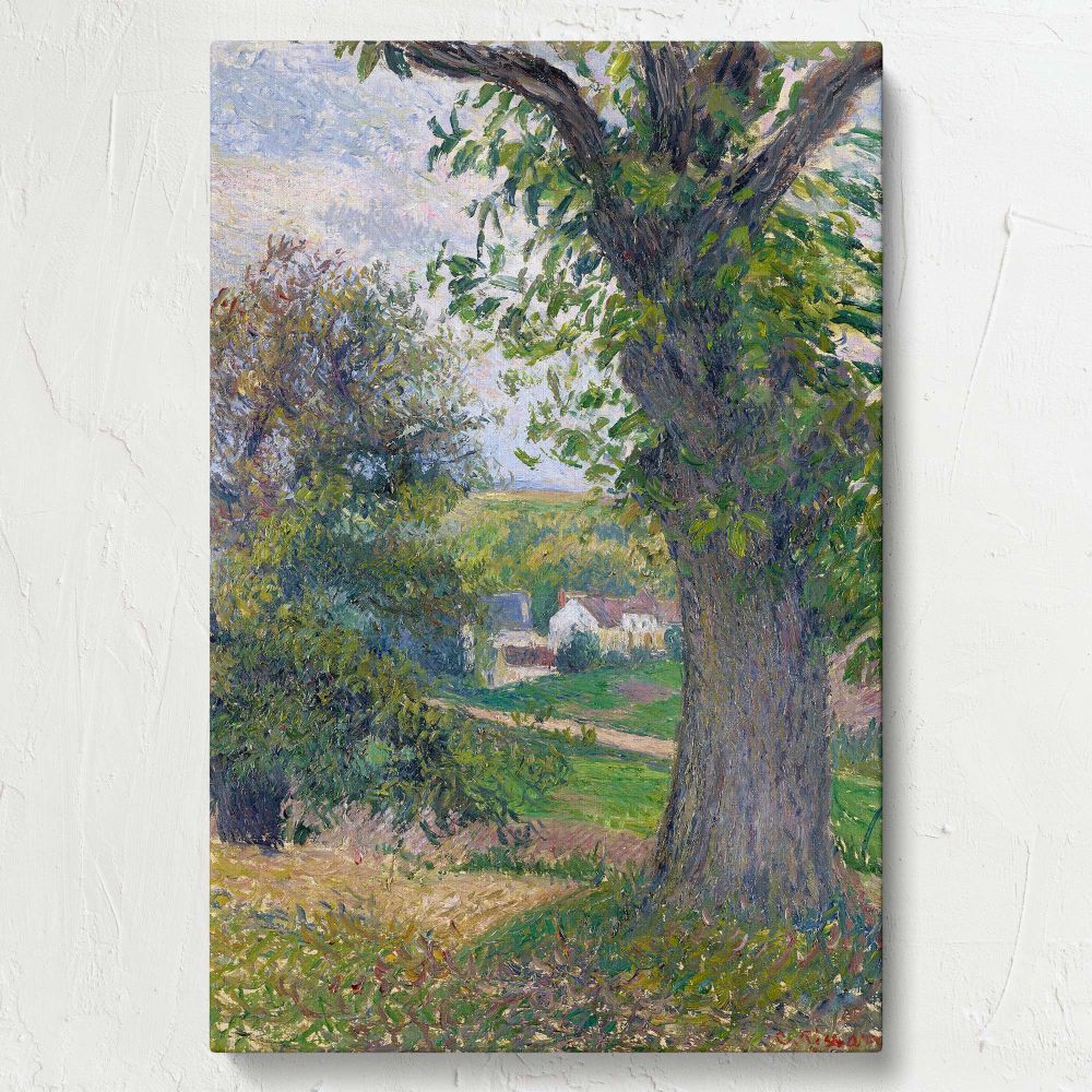 Chestnut Trees at Osny - Detailed Countryside Landscape By Camille Pissarro canvas wall art - Image 7