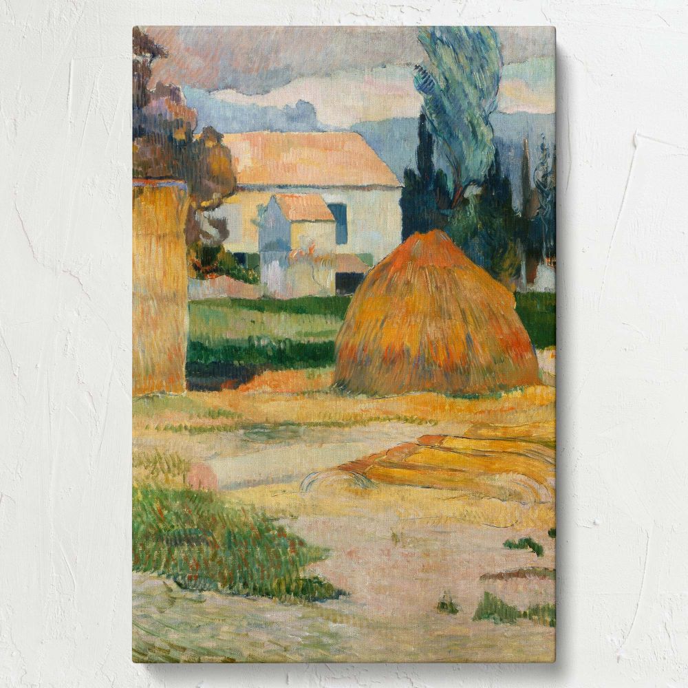 Landscape near Arles - Haystack Scene in Arles Countryside By Paul Gauguin canvas wall art - Image 7