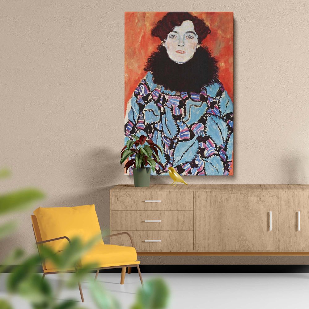 Portrait of Johanna Staude - Expressive Modern Fashion Scene By Gustav Klimt canvas wall art - Image 5