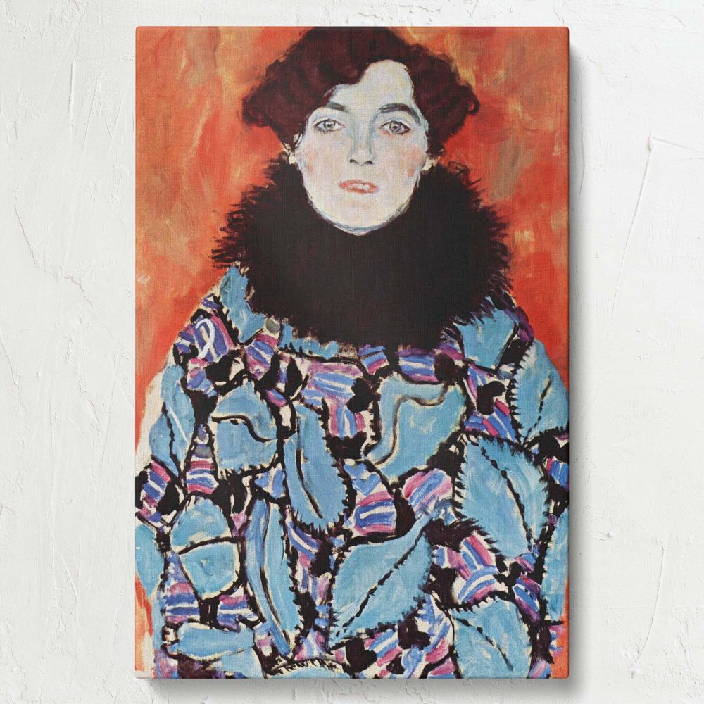 Portrait of Johanna Staude - Expressive Modern Fashion Scene By Gustav Klimt canvas wall art - Image 7