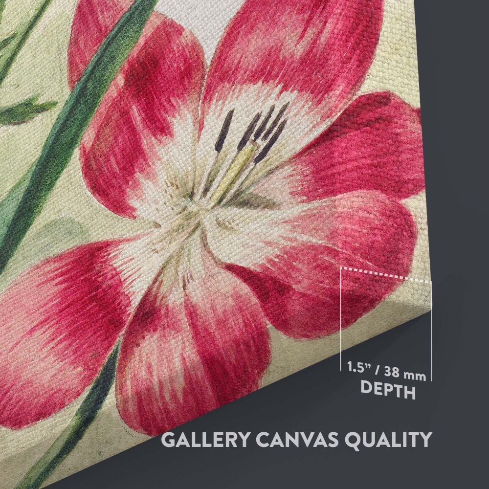 Bouquet of Tulips, Violets & Grapes - Vintage Floral Detail By Willem van Leen canvas wall art - Image 3