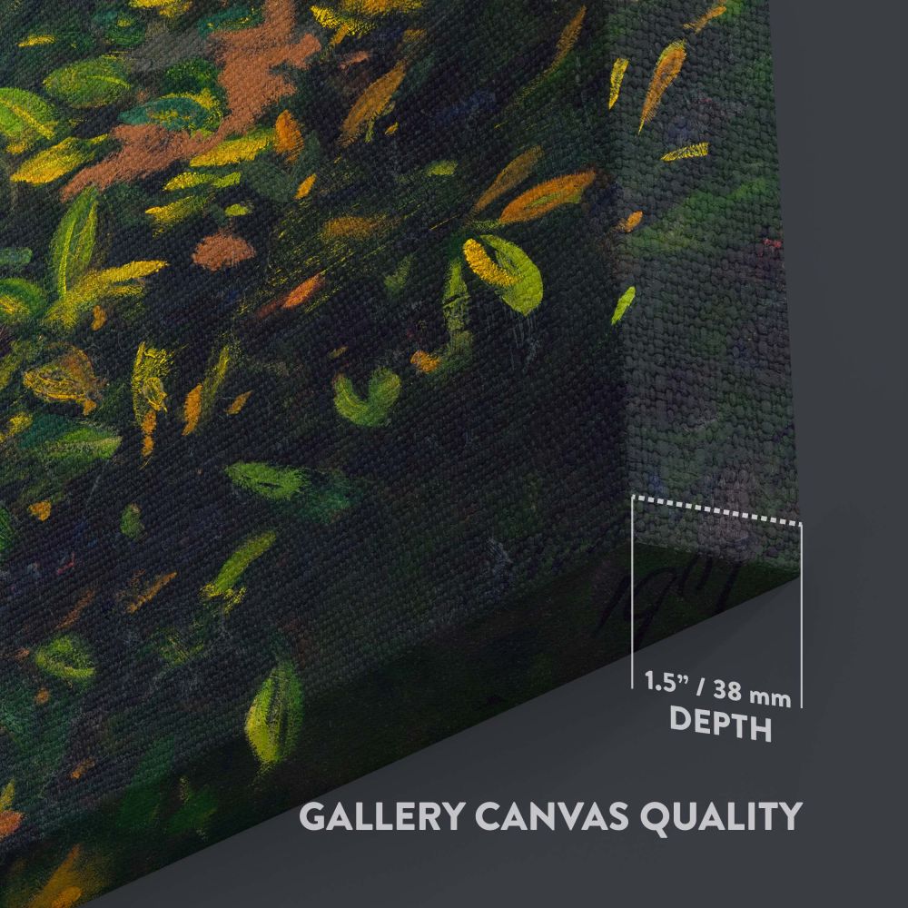 Peacock in the Woods - Vibrant Camouflaged Nature Study By Abbott Thayer canvas wall art - Image 3