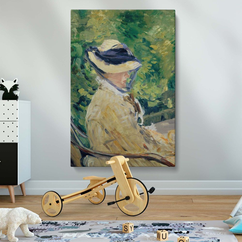 Madame Manet at Bellevue - Elegant Woman in Garden By canvas wall art - Image 2