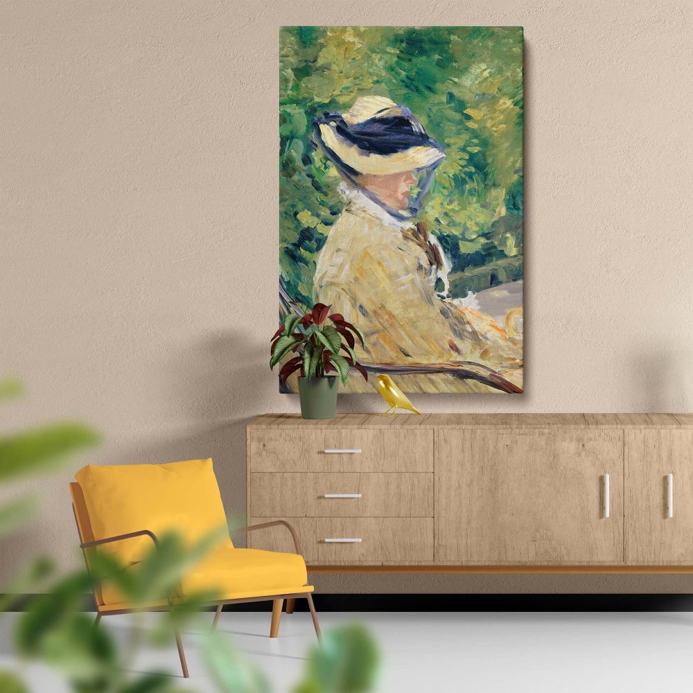 Madame Manet at Bellevue - Elegant Woman in Garden By canvas wall art - Image 4