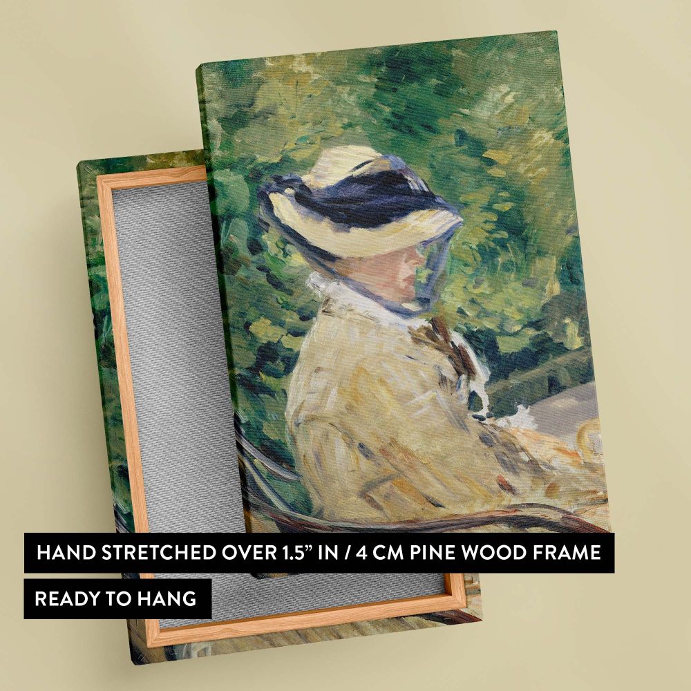 Madame Manet at Bellevue - Elegant Woman in Garden By canvas wall art - Image 6