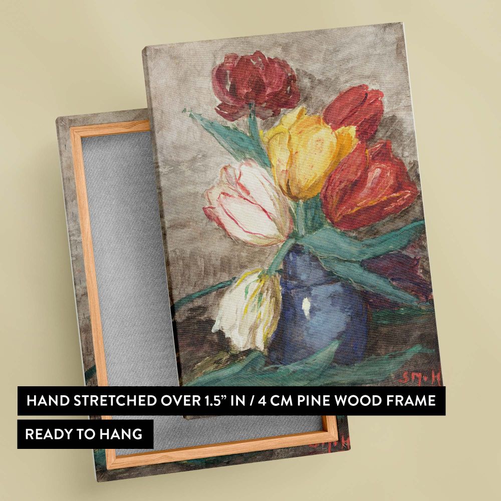 Tulips in a Vase - Red, Yellow, and White Dutch Florals By Sientje Mesdag canvas wall art - Image 6