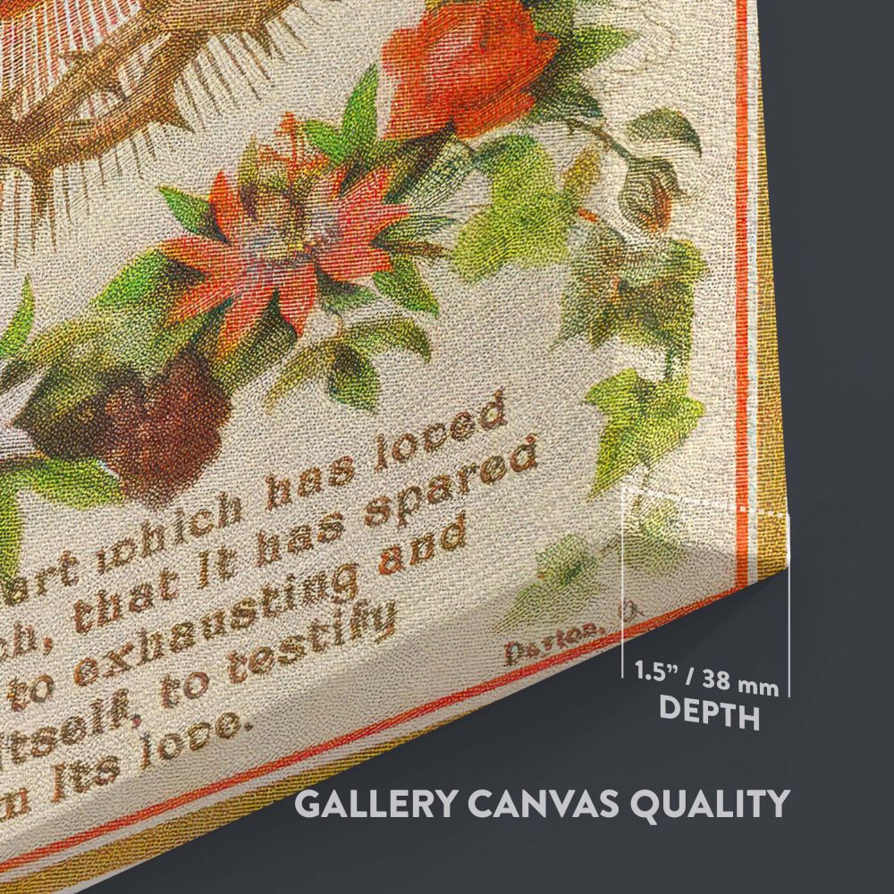 Sacred Heart - Radiant Holy Symbol with Floral Border canvas wall art - Image 3