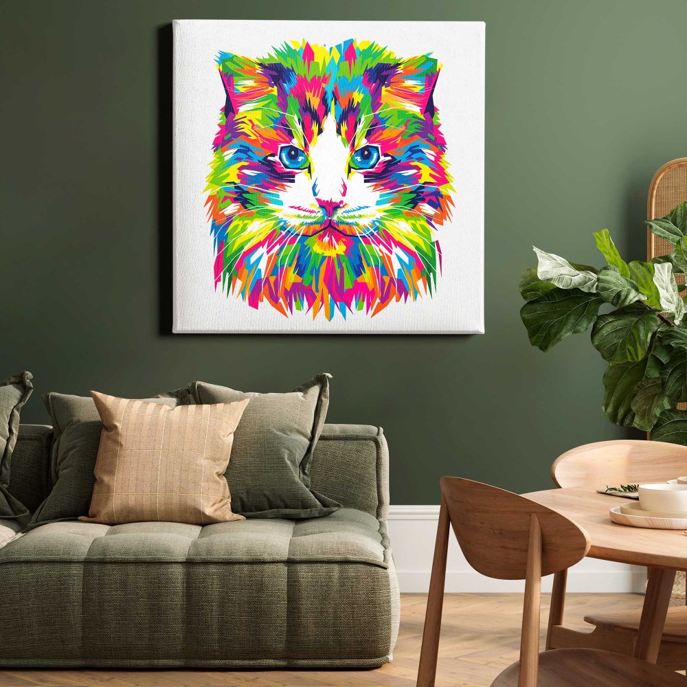 A Reclining Tiger (1866-1919) oil painting by Geza Vastagh — room mockup view 15
