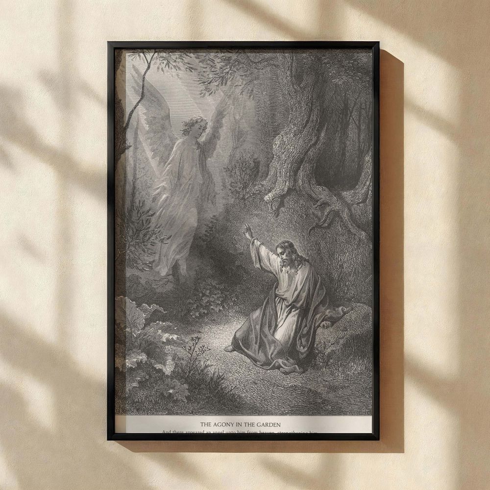 Angel Appears in Garden - Comforting Christ by Gustave Dore canvas wall art - Image 2