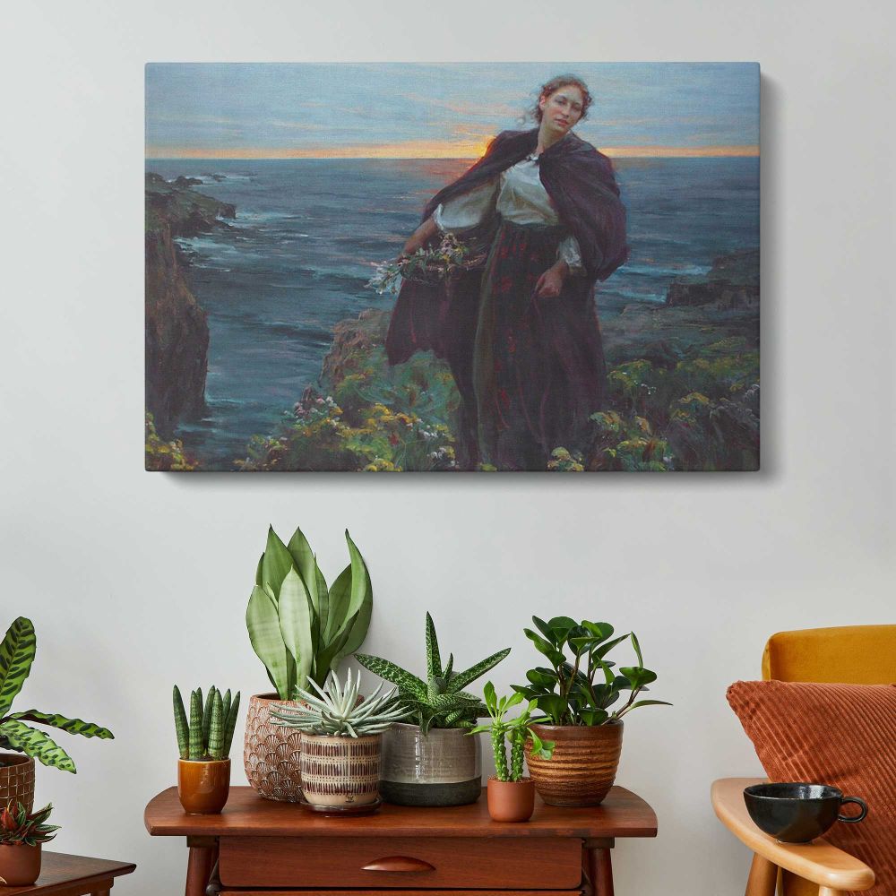 Awaiting-his-return-large by Daniel Gerhartz - single-panel canvas displayed above a console table
