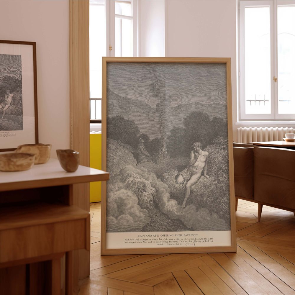 Cain and Abel Sacrifice - Favor and Rejection by Gustave Dore canvas wall art - Image 7