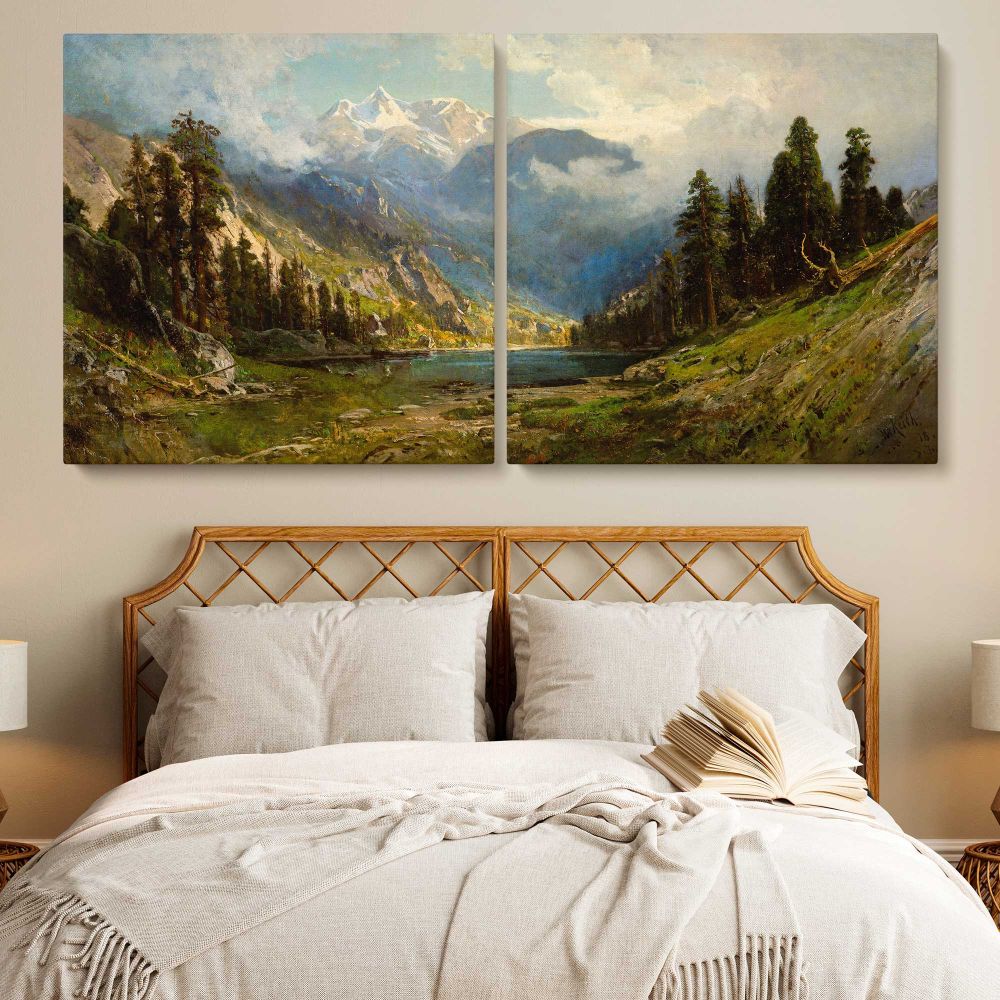 California Pines by William Keith — single-panel canvas in a bedroom