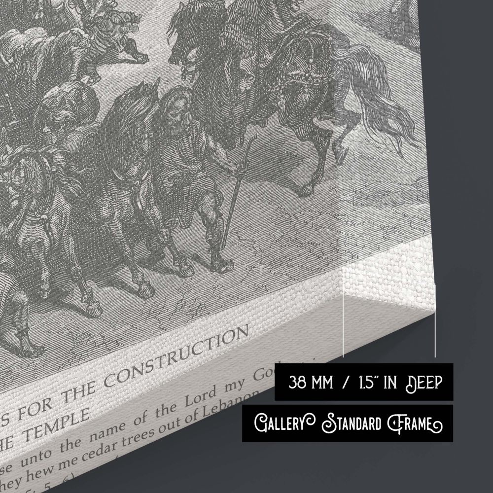 Cedars for Solomon's Temple - Gustave Dore Oxen and Forest Workers canvas wall art - Image 8