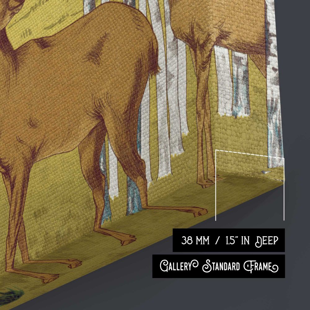 Cerfs from L'animal Dans La Décoration Illustrated by Maurice Pillard Verneuil - canvas surface and wrapped edge detail