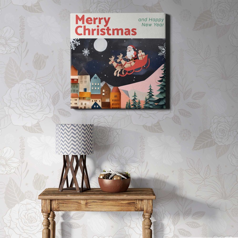 Christmas & new year Instagram post template — alternate room view