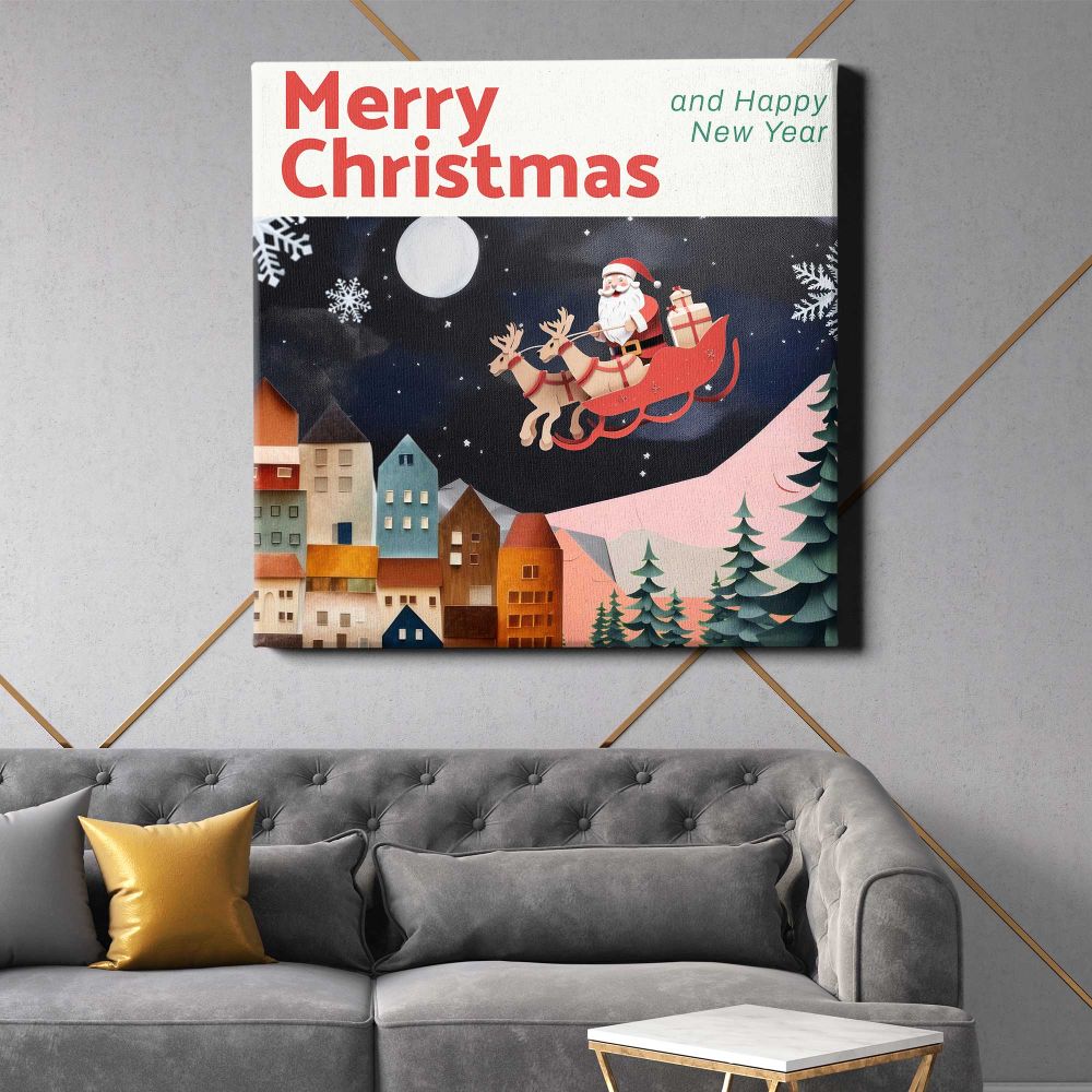 Christmas & new year Instagram post template — alternate room view