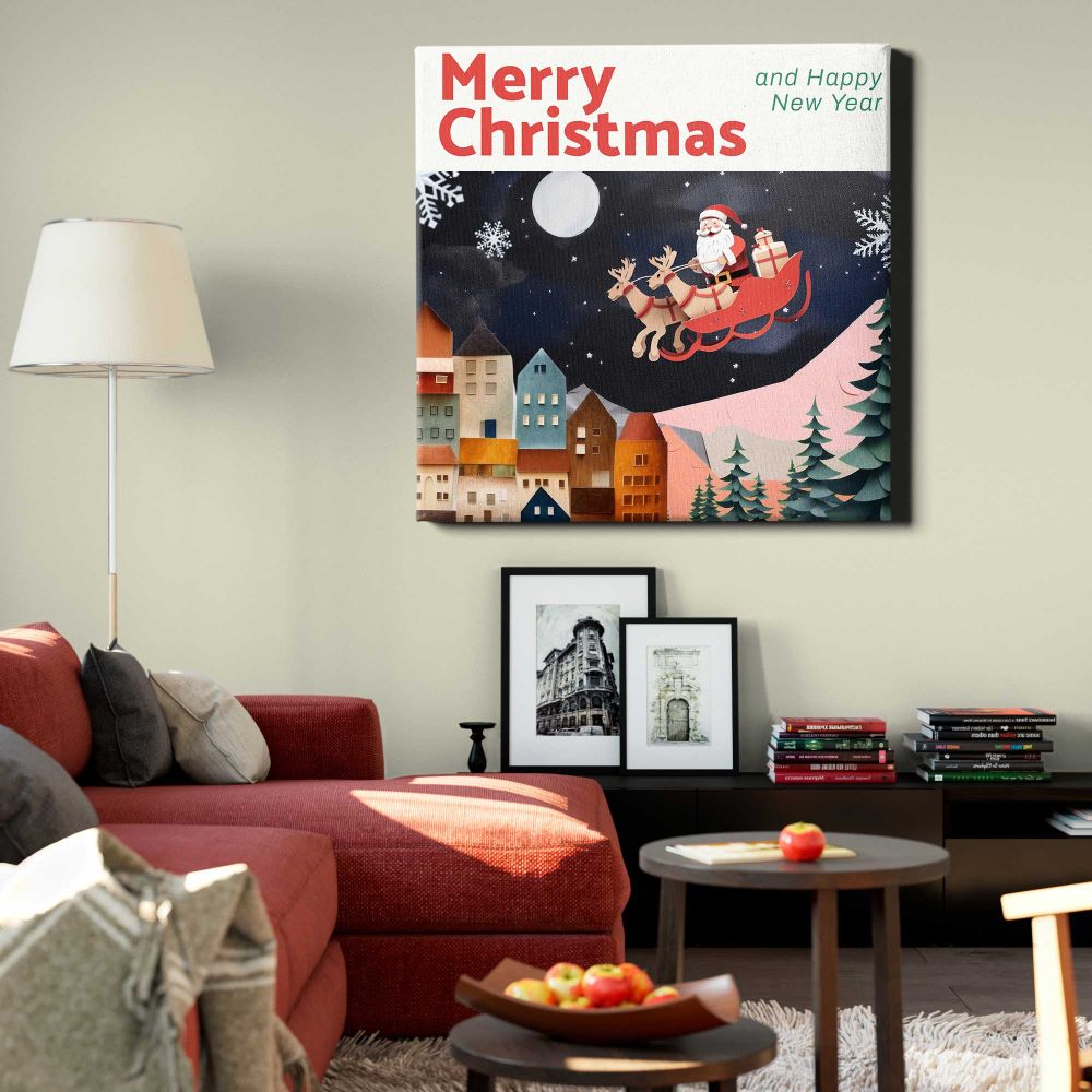 Christmas & new year Instagram post template — alternate room view