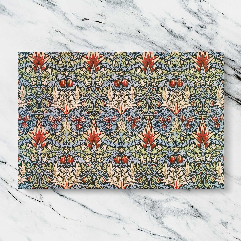 Snakeshead Floral Pattern canvas artwork displayed on a marble background