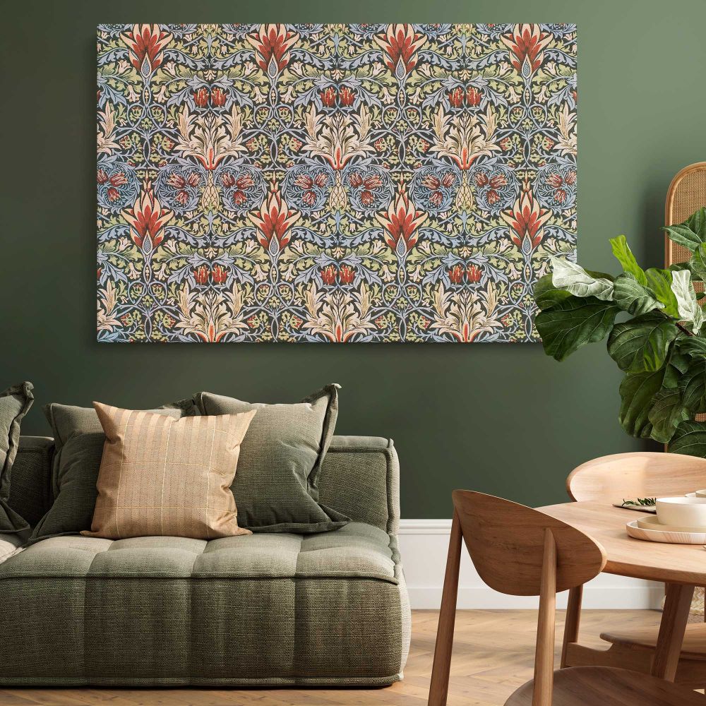 Snakeshead Floral Pattern canvas wall art in room setting 4