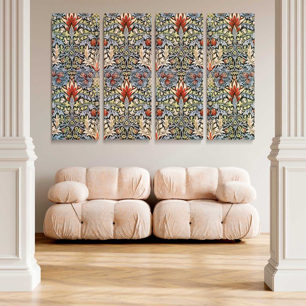 Snakeshead Floral Pattern canvas wall art in room setting 5