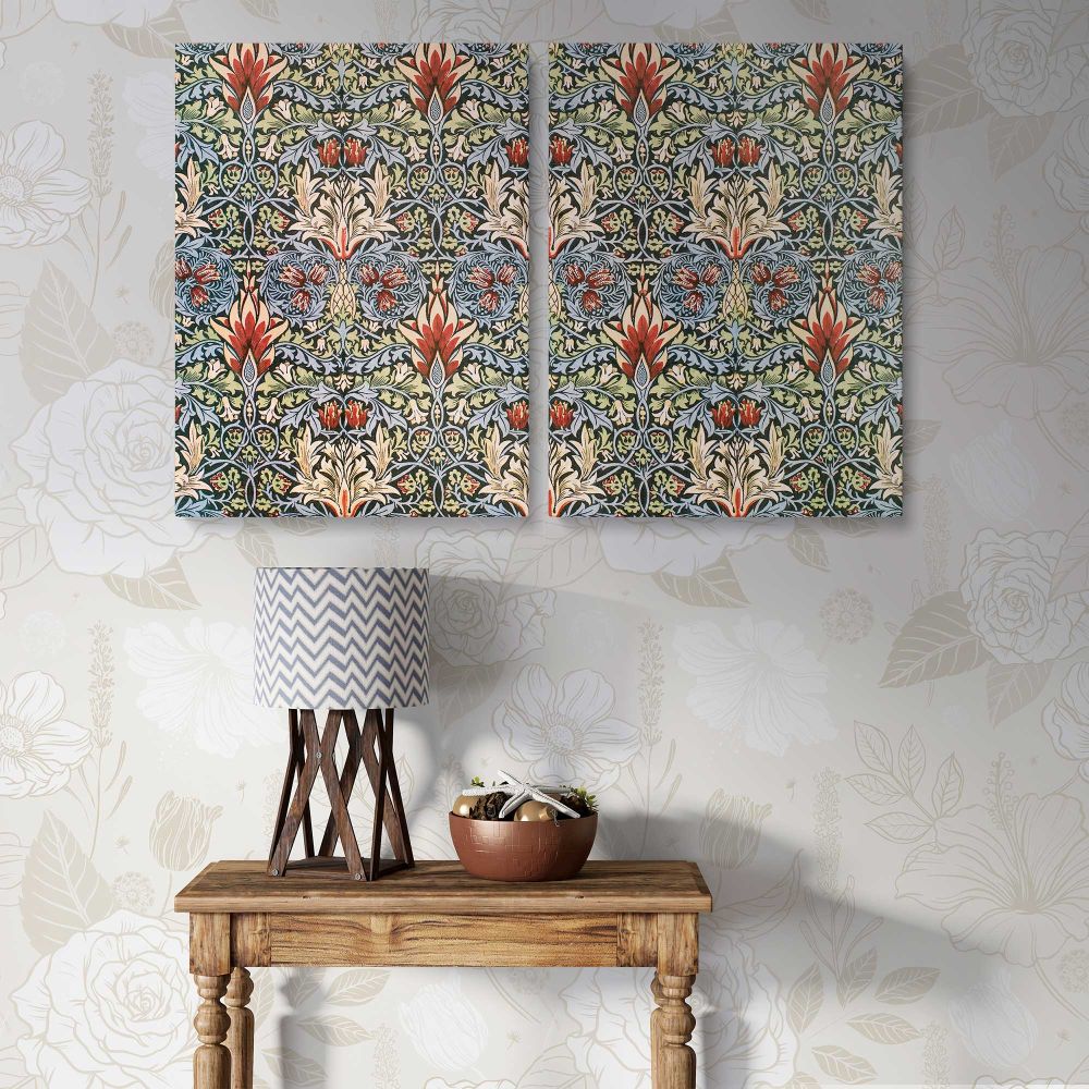 Snakeshead Floral Pattern canvas wall art in room setting 6
