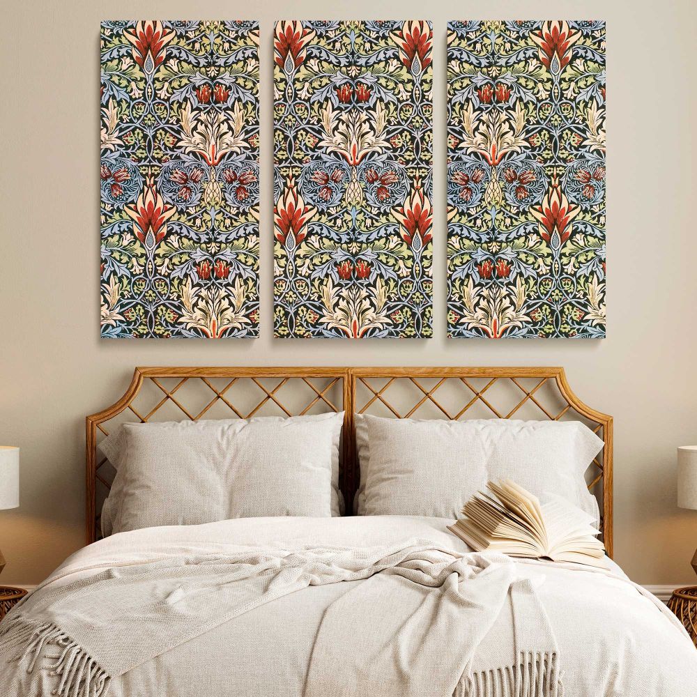 Snakeshead Floral Pattern canvas wall art in room setting 7