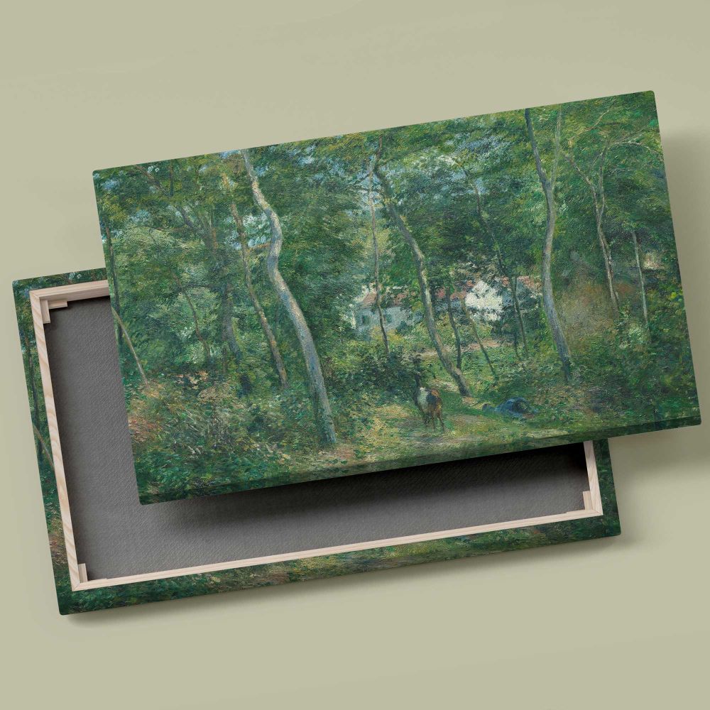 Edge of the Woods Near L Hermitage Pontoise canvas front and rear frame view