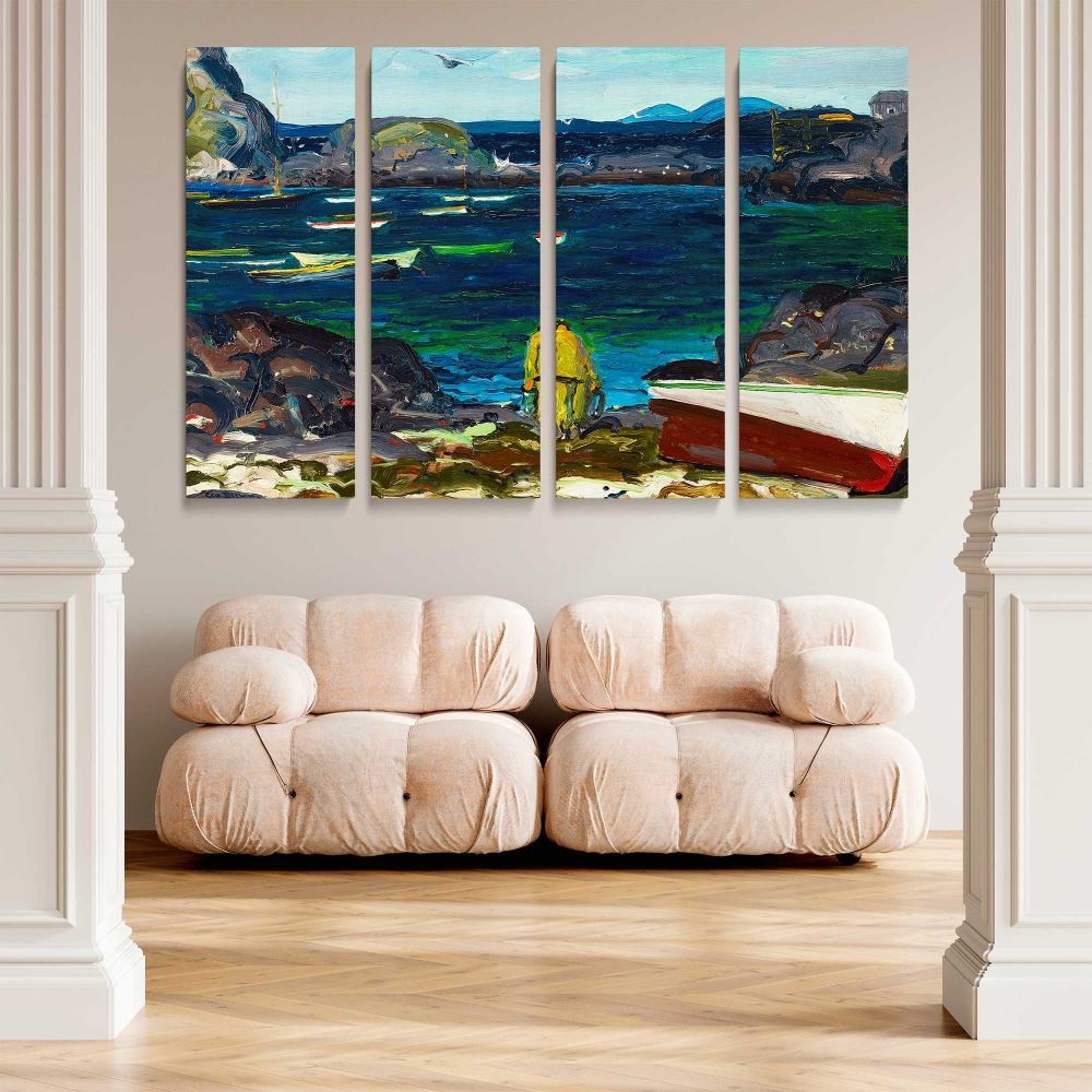 The Harbor canvas wall art in room setting 5