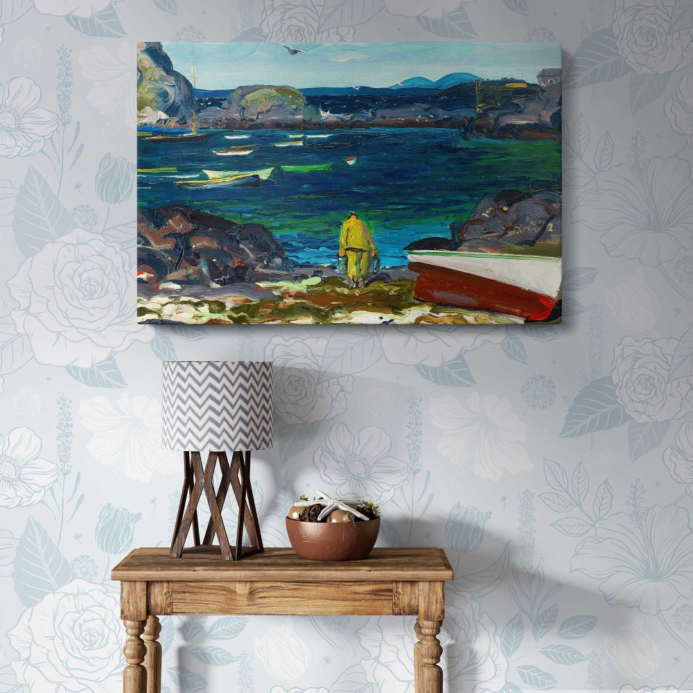The Harbor canvas wall art in room setting 7