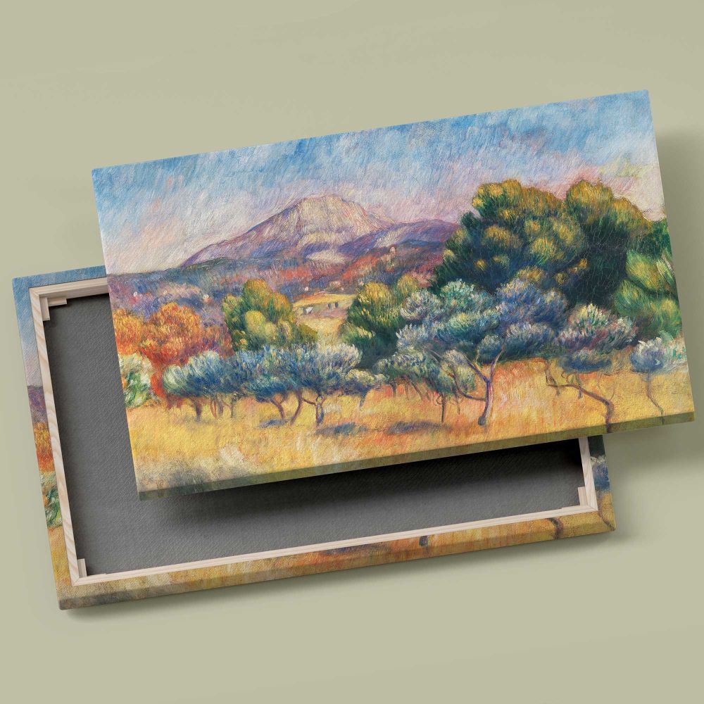 Montagne Sainte Victoire canvas front and rear frame view