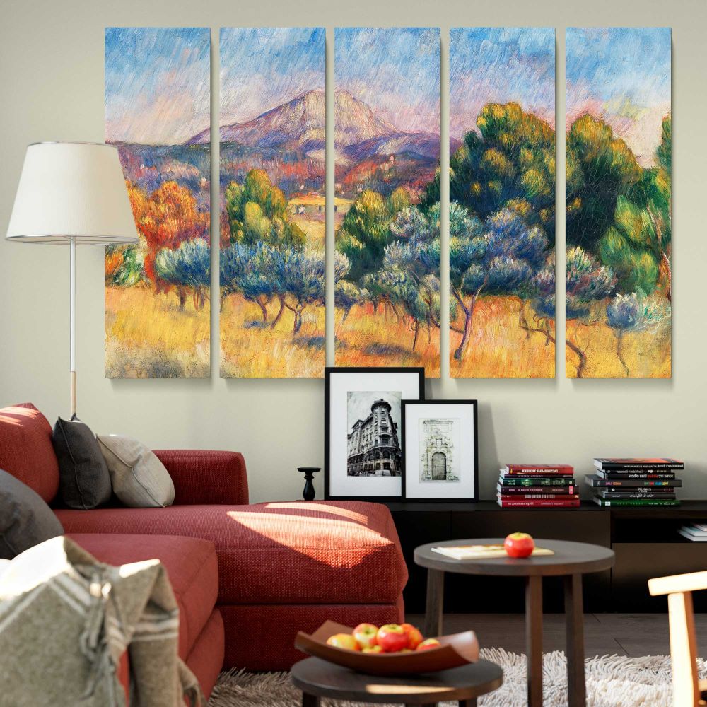Montagne Sainte Victoire canvas wall art in room setting 6
