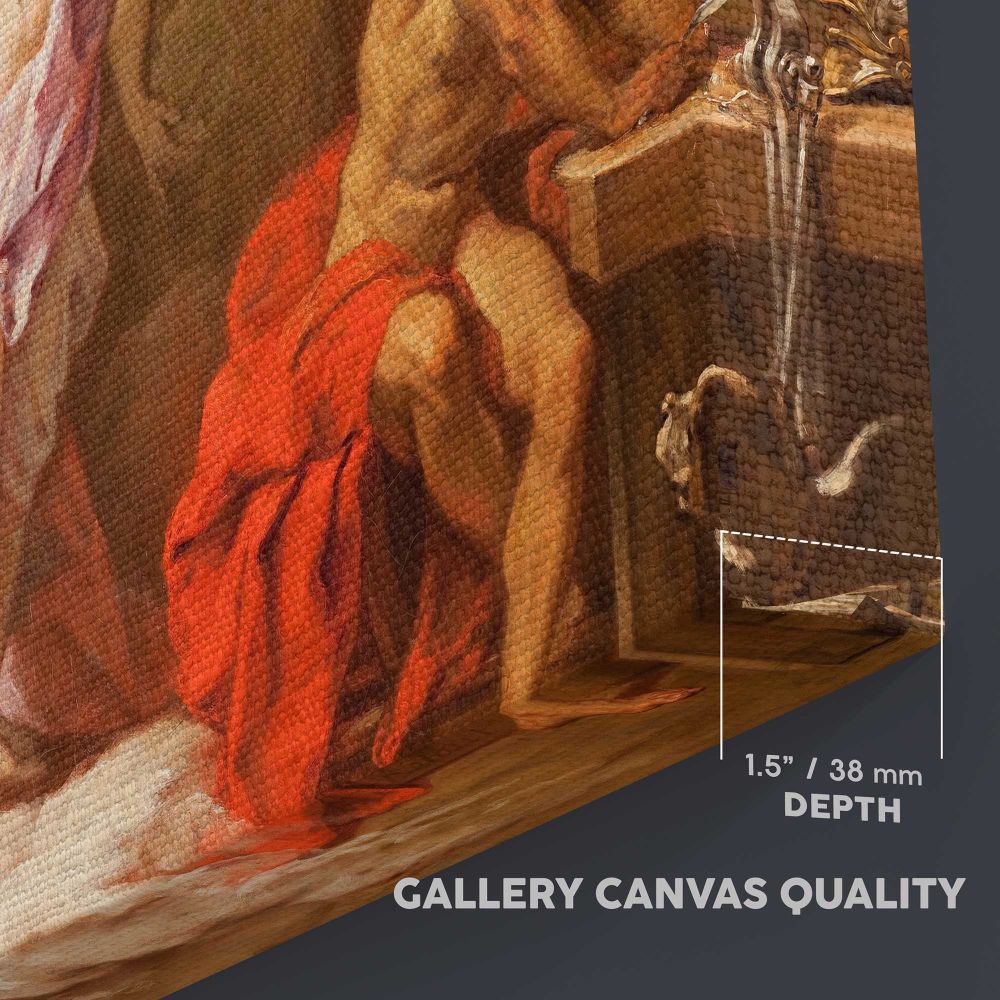 Venus Ordering Arms from Vulcan for Aeneas canvas texture and wrapped edge closeup