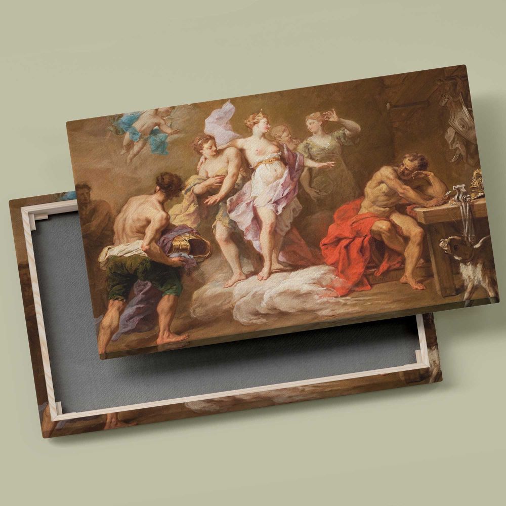 Venus Ordering Arms from Vulcan for Aeneas canvas front and rear frame view
