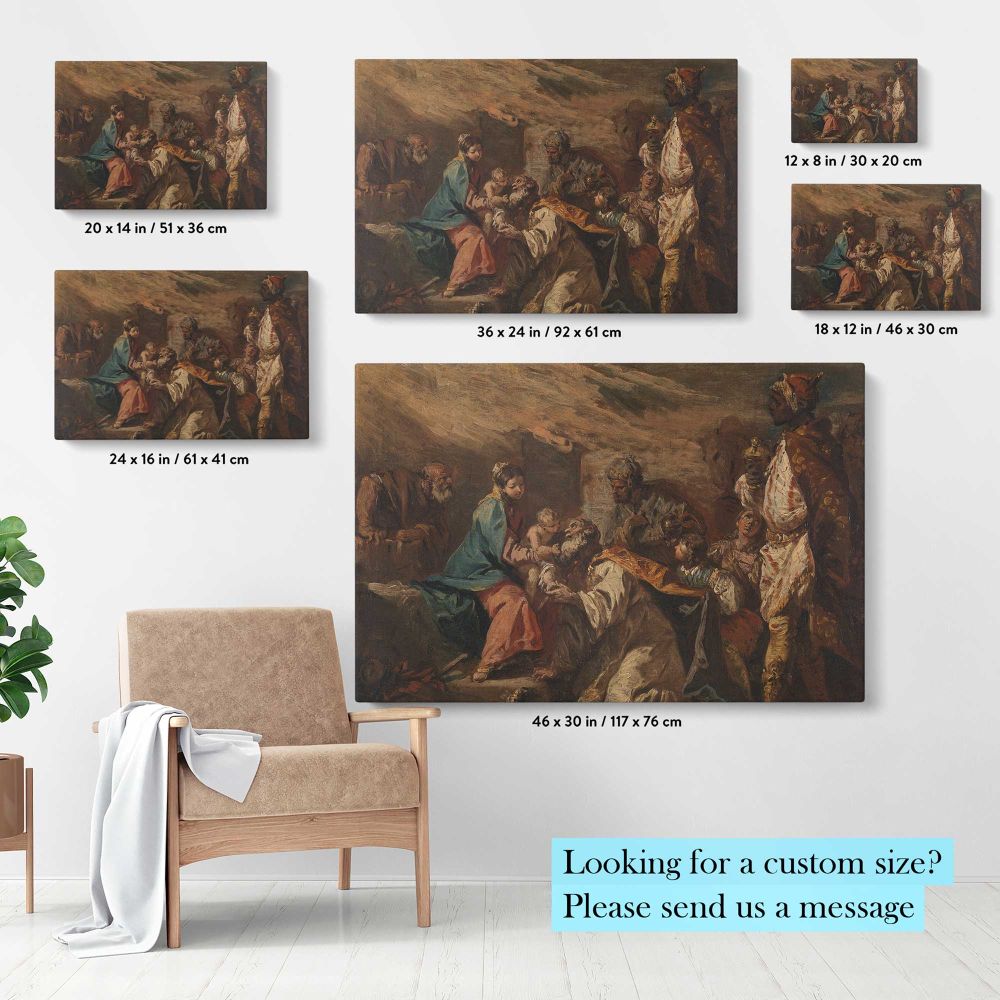 Adoration of the Magi canvas size comparison guide