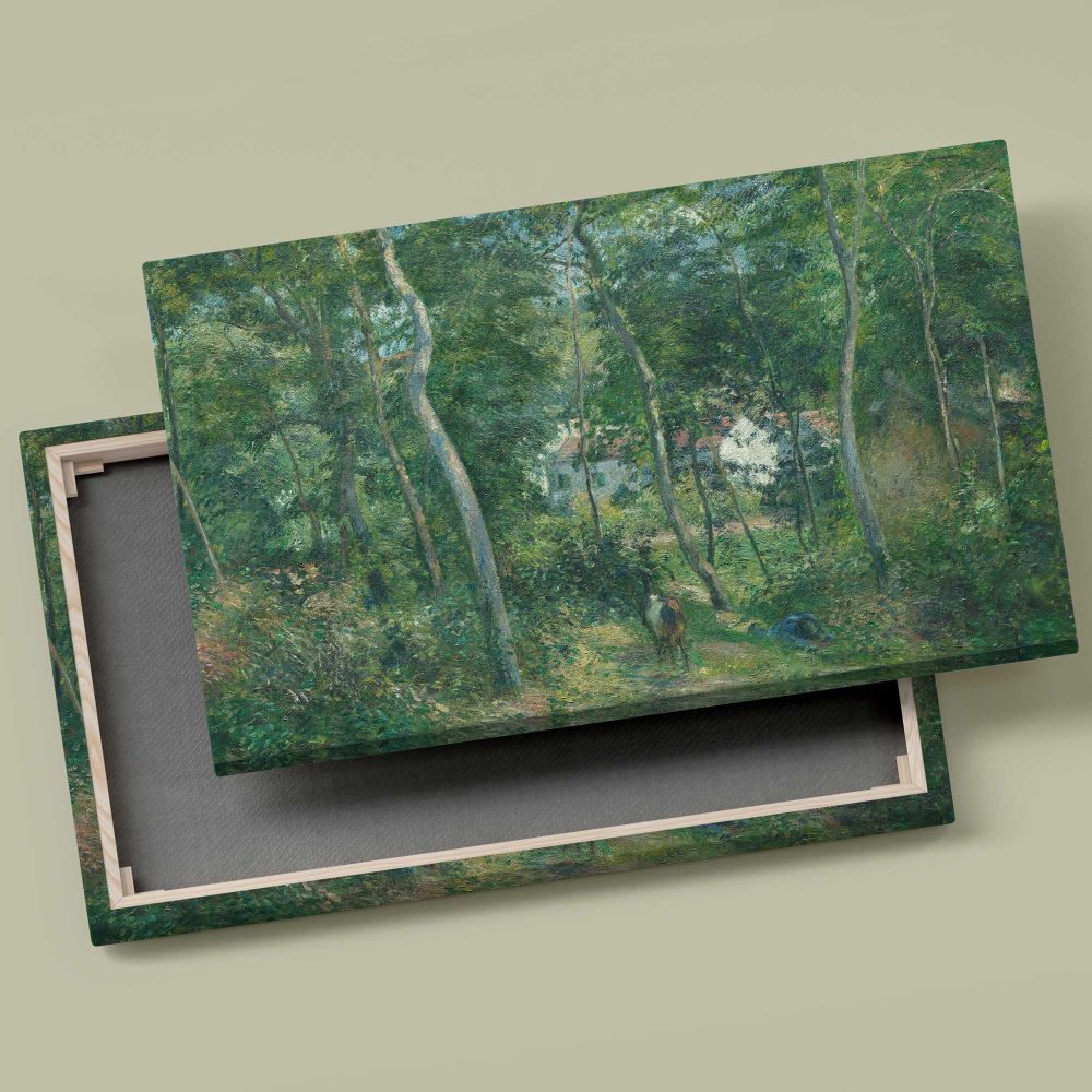 Edge of the Woods Near L Hermitage Pontoise canvas front and rear frame view