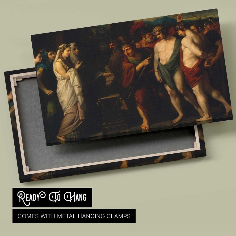 Pylades and Orestes Brought as Victims before Iphigenia canvas front and rear frame view