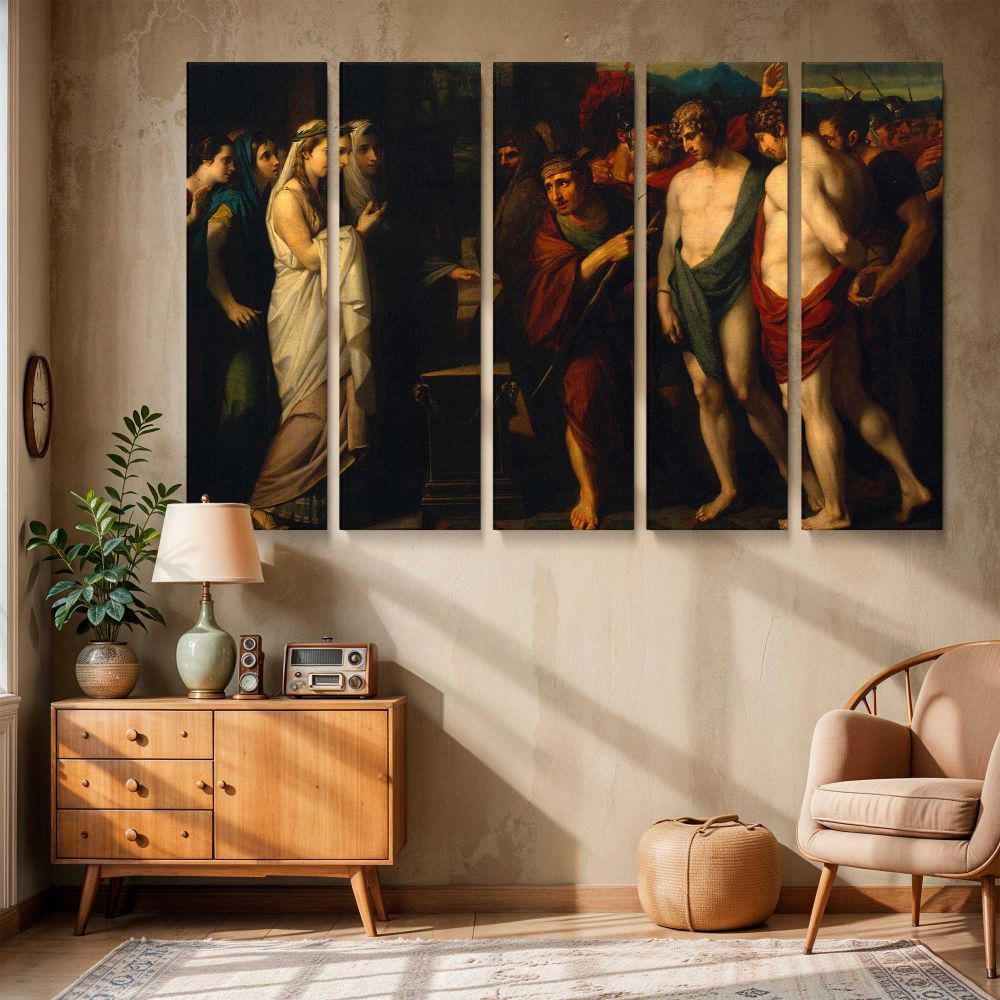 Pylades and Orestes Brought as Victims before Iphigenia canvas wall art in room setting 6