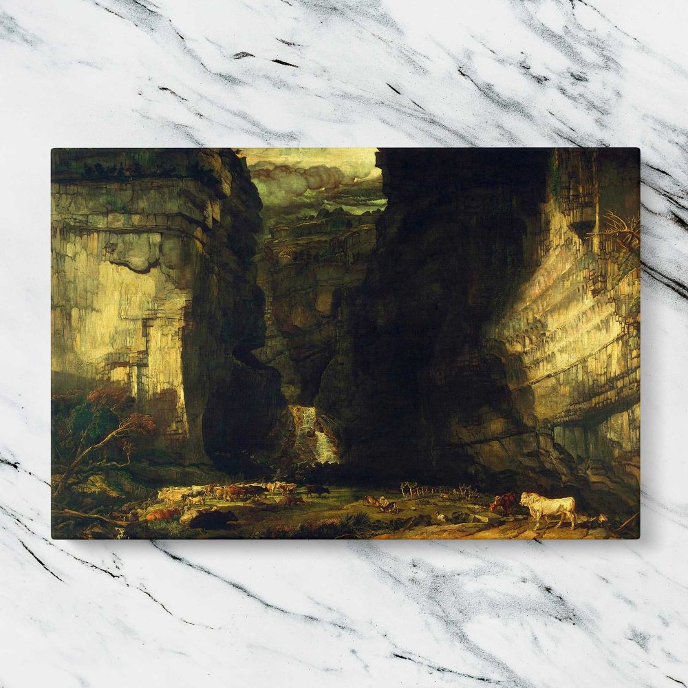Gordale Scar canvas artwork displayed on a marble background
