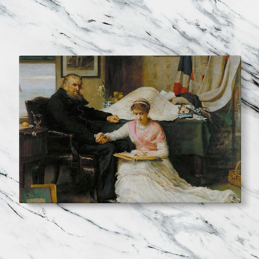 The North West Passage canvas artwork displayed on a marble background