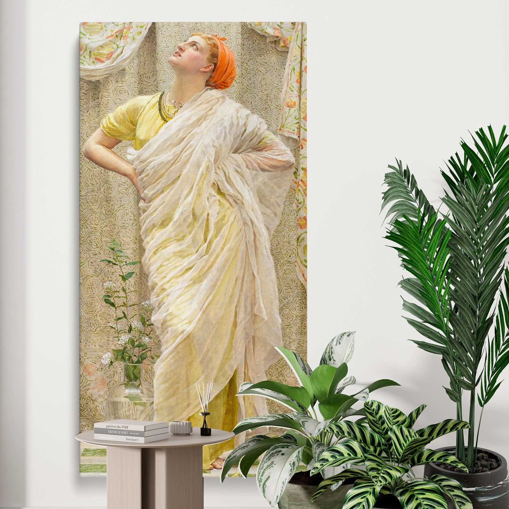 Canaries 1841 1893 by Albert Joseph Moore canvas print displayed in a modern interior