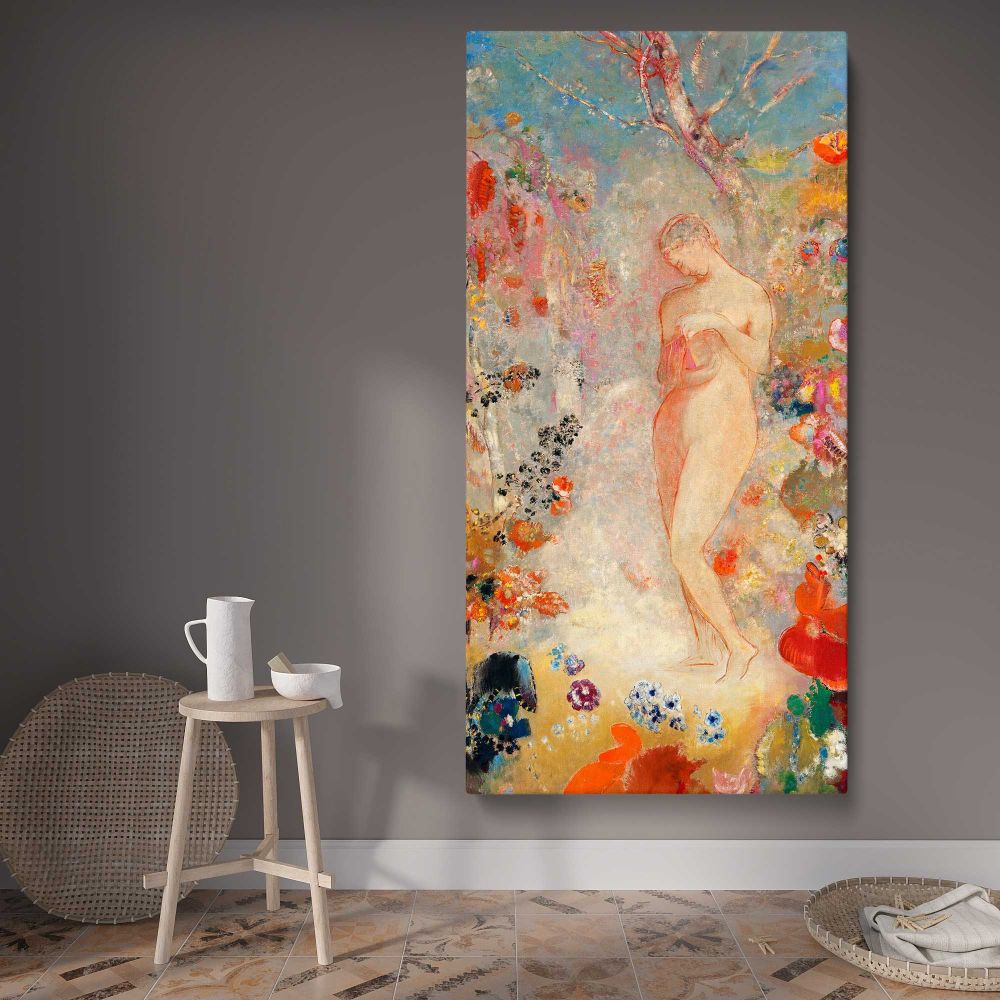 Pandora 1914 by Odilon Redon canvas wall art displayed in a contemporary room