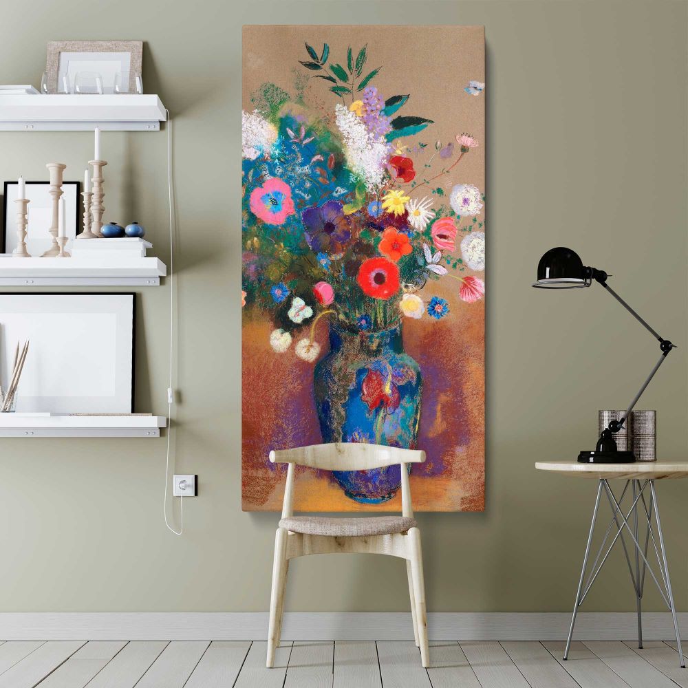 Vintage by Odilon Redon canvas wall art shown in a modern interior
