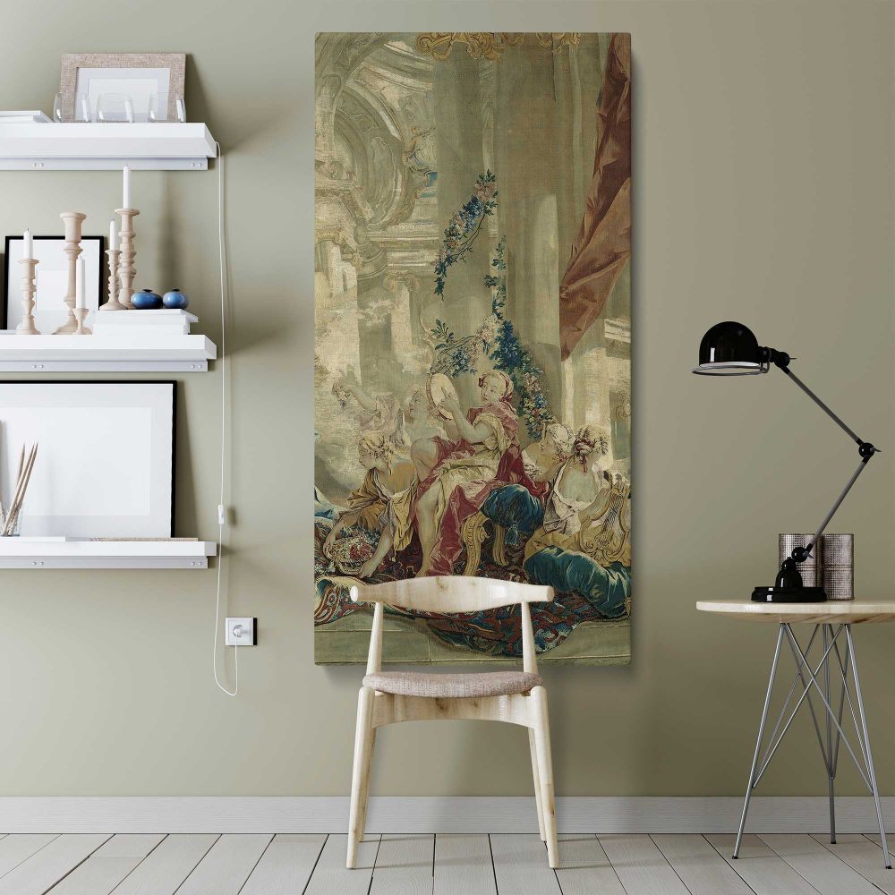 Psyches Entrance into Cupids Palace from the Story of Psyche by Francois Boucher canvas wall art shown in a modern interior